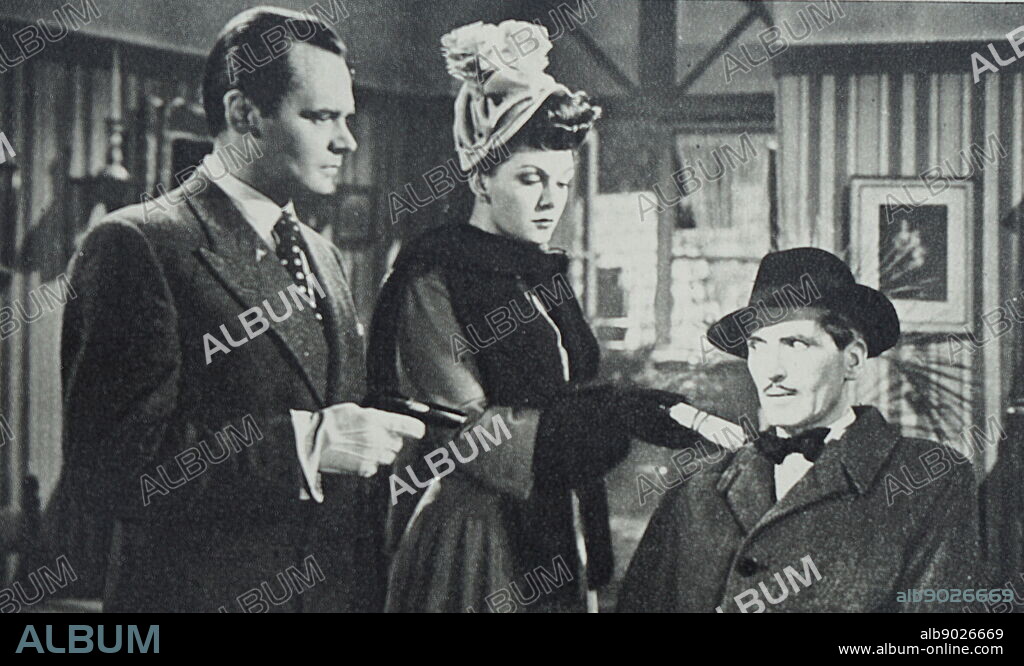 Film still from 'Sleeping Car to Trieste' starring Jean Kent, Albert Lieven, Paul Dupuis, and Finlay Currie.