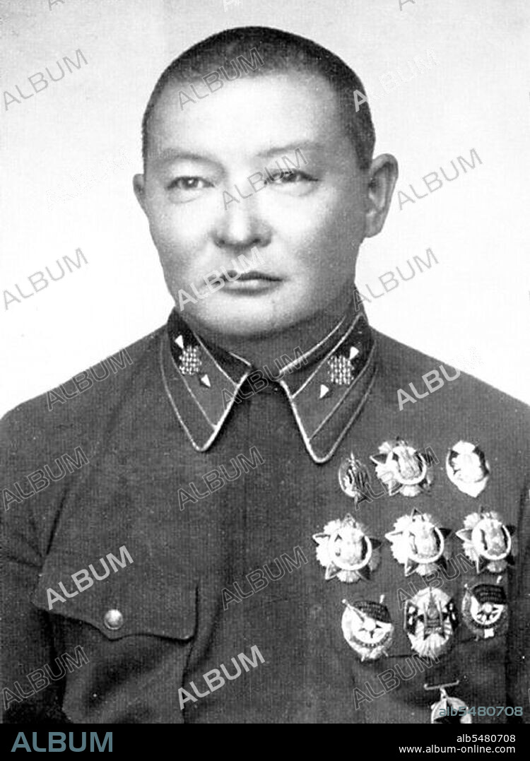 Choibalsan originally trained as a Lamaist monk. He made contact with Russian revolutionaries when he traveled to Siberia. He founded his first revolutionary organization in 1919 and in 1921 joined with Damdin Sukhbaatar to form the Mongolian People's Revolutionary Party. After the Mongolian and Soviet Red Army forces entered Urga in 1921 and established a pro-Soviet government, Choibalsan became deputy war minister. Over the following years Choibalsan came to dominate his country's leadership and by about 1940 his position was unrivaled in his own country. He served both as head of state (Chairman of the Presidium of the State Little Hural, 1929-1930) and head of government (Chairman of the Council of People's Commissars, 1939-1952). He is sometimes accorded the military rank of Marshal. Choibalsan was a close follower of the Soviet leader Joseph Stalin and emulated his policies in many ways including the ruthless elimination of rivals for power and harsh treatment of landowners.