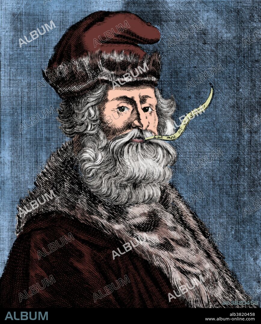 Ramon Llull (1232 - 1315) was a Majorcan writer and philosopher, logician and a Franciscan tertiary. He wrote the first major work of Catalan literature. Recently-surfaced manuscripts show him to have anticipated by several centuries prominent work on elections theory. He is sometimes considered a pioneer of computation theory, especially given his influence on Gottfried Leibniz. Llull is well known also as a glossator of Roman Law. He wrote treatises on alchemy and botany. He wrote the romantic novel Blanquerna, the first major work of literature written in Catalan, and perhaps the first European novel. Some computer scientists have adopted Llull as a sort of founding father, claiming that his system of logic was the beginning of information science. At the age of 82, in 1314, Raymond traveled again to North Africa and an angry crowd of Muslims stoned him. Within the Franciscan Order, he is honored as a martyr. He was beatified in 1857 by Pope Pius IX. This image has been colorized.