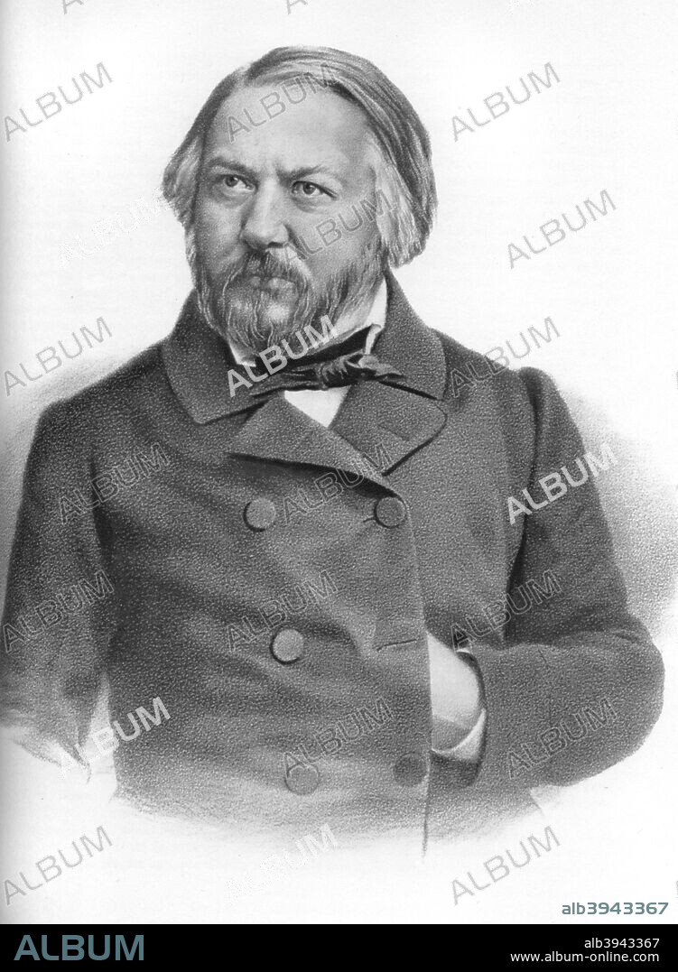 Mikhail Ivanovich Glinka (1804-1857), Russian composer. A print from Les Musiciens Celebres, Lucien Mazenod, Paris, 1948.
