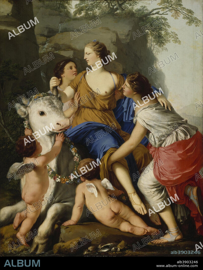 LAURENT DE LA HYRE. The Rape of Europa. Date/Period: 1644. Painting. Oil on canvas. Width: 150.8 cm. Height: 118.9 cm (without frame).