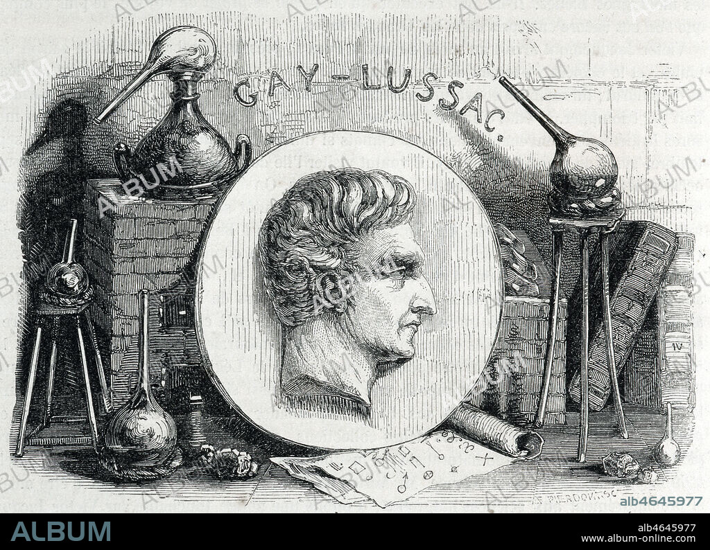 Portrait de Louis Joseph GAY-LUSSAC (1778-1850). Illustration de 1854 par C. FATH pour Museum d'Histoire Naturelle par Paul-Antoine CAP (1788-1877). Credit : Collection KHARBINE-TAPABOR.