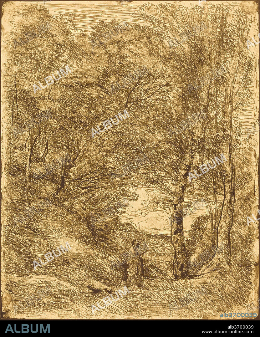 CAMILLE COROT. The Gardens of Horace (Les Jardins d'Horace). Dated: 1855. Medium: cliche-verre.