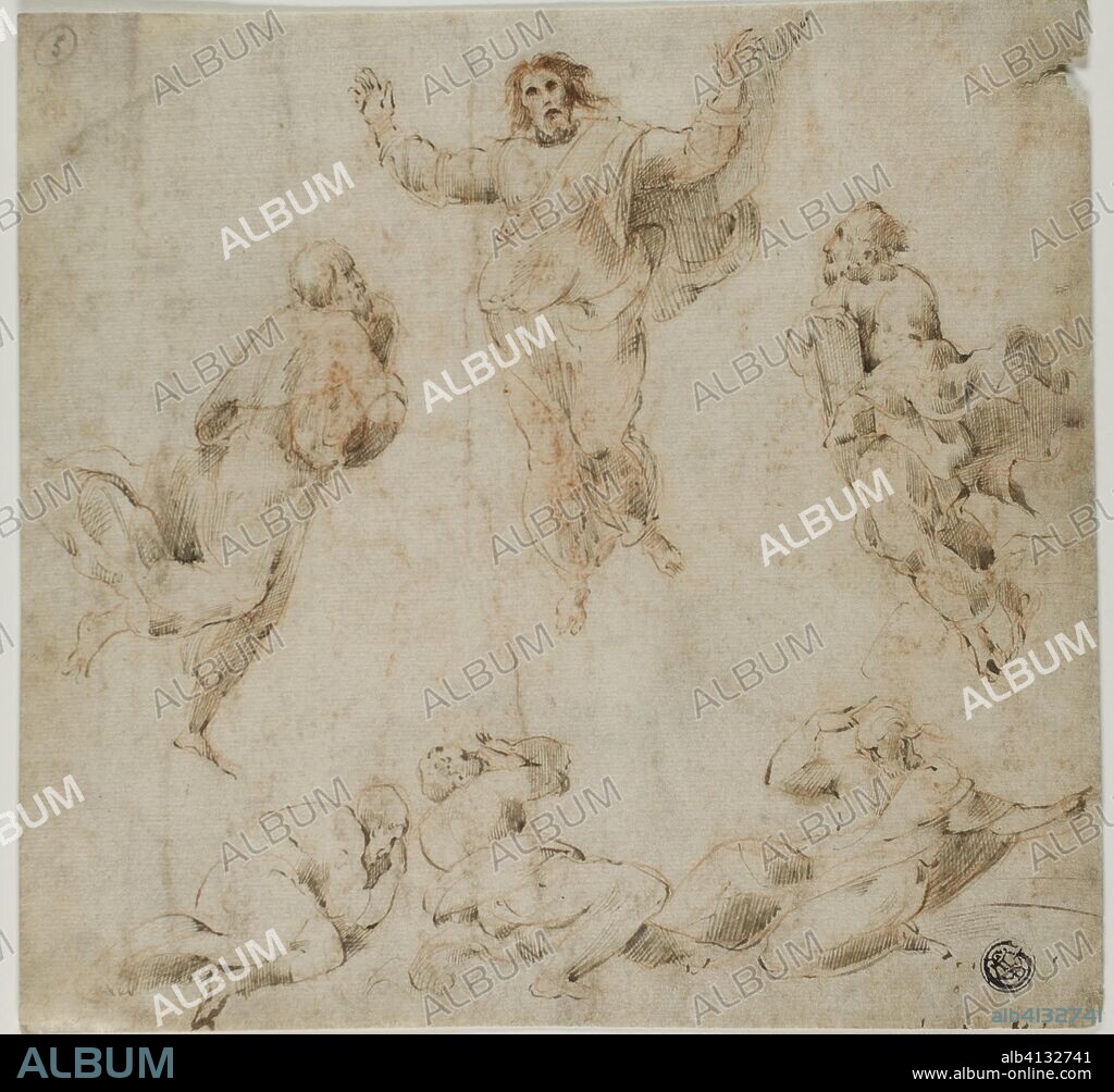 Transfiguration. After Raffaello Sanzio, called Raphael; Italian, 1483-1520. Date: 1528-1532. Dimensions: 194 x 202 mm (max.). Pen and brown ink, with red chalk, on ivory laid paper. Origin: Italy.