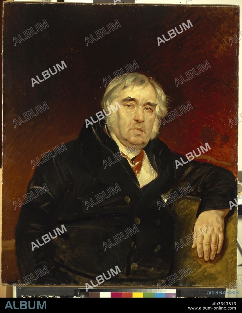 KARL PAVLOVICH BRIULLOV. Portrait of the fabulist Ivan A. Krylov (1769-1844).