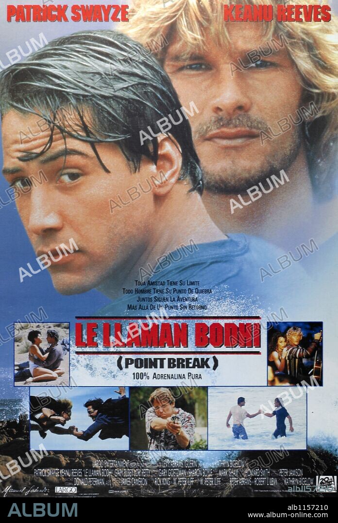 Poster de LE LLAMAN BODHI, 1991 (POINT BREAK), dirigida por KATHERINE BIGELOW. Copyright 20TH CENTURY FOX.