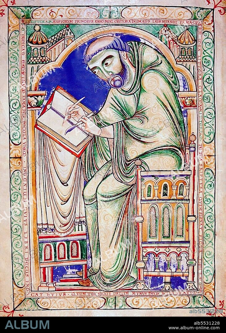 The Eadwine Psalter, previously known as the Canterbury Psalter, is an illuminated manuscript produced in England in the twelfth century. It was written on calf vellum, and illustrated at Canterbury circa 1155-60, with additions circa 1160-70. It was kept at the Cathedral Priory of Christ Church, Canterbury through most of the Middle Ages.