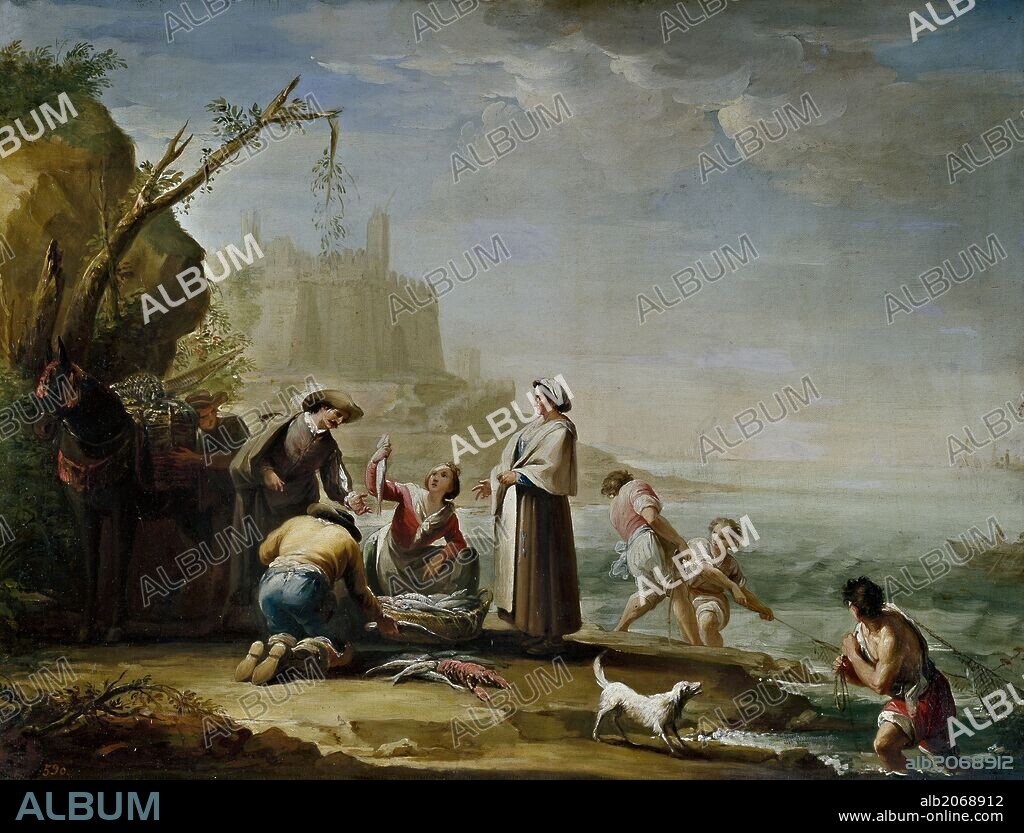 Mariano Salvador Maella / 'Pescadores', 1783-1784, Escuela Española, Óleo sobre Lienzo, 56 cm x 75 cm, P00875.