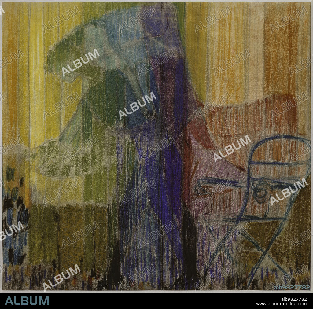 FRANTISEK KUPKA. Femme cueillant des fleurs.