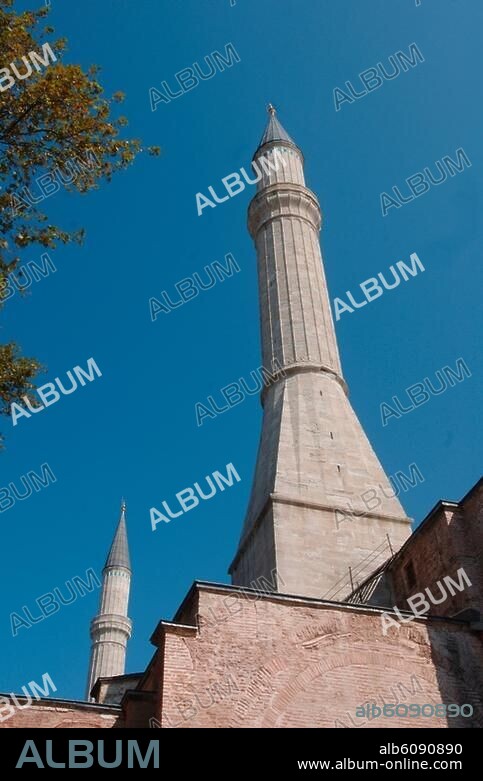 Türkei, Istanbul, Minarett der Hagia Sophia,.