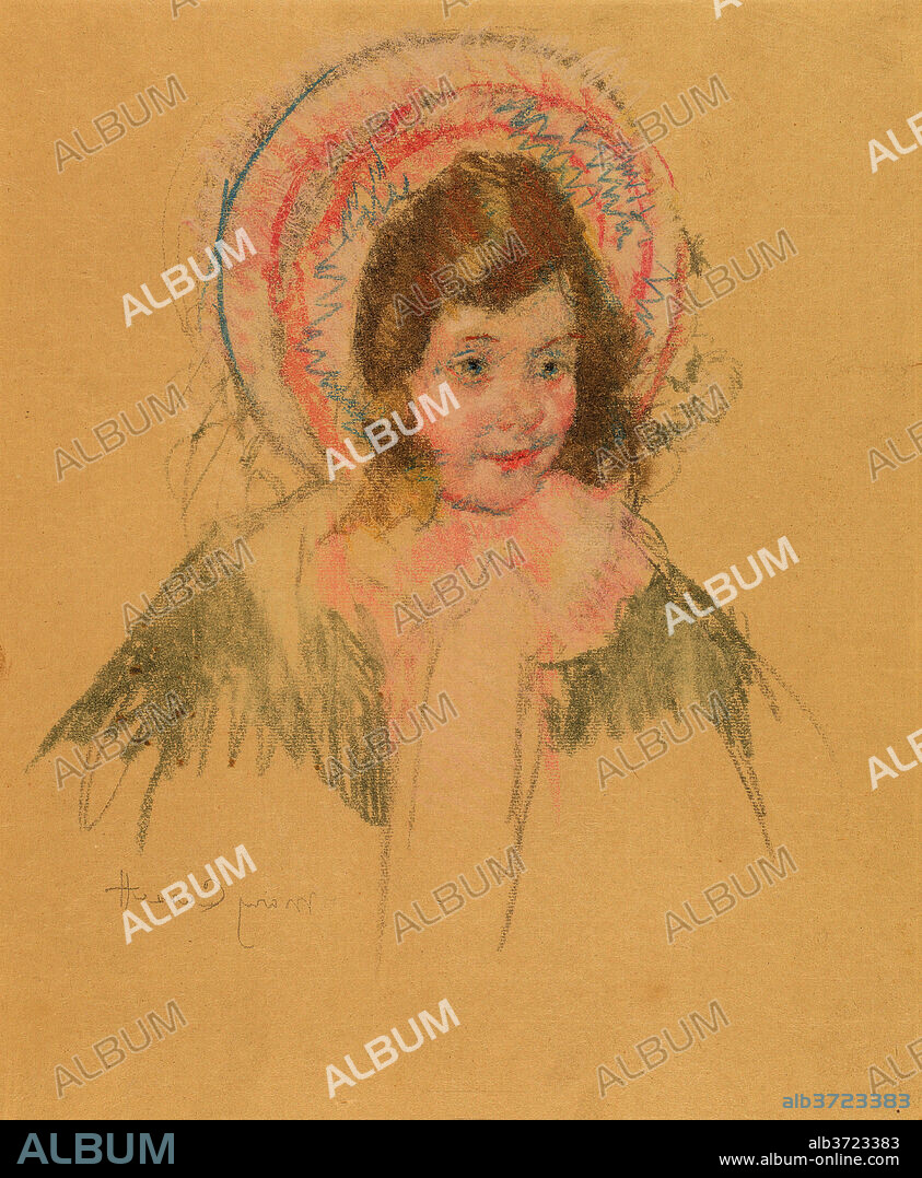 MARY CASSATT. Sara Wearing a Bonnet and Coat. Dated: c. 1904/1906. Dimensions: sheet: 72.87 × 58.1 cm (28 11/16 × 22 7/8 in.). Medium: pastel over pastel counterproof on chine collé.