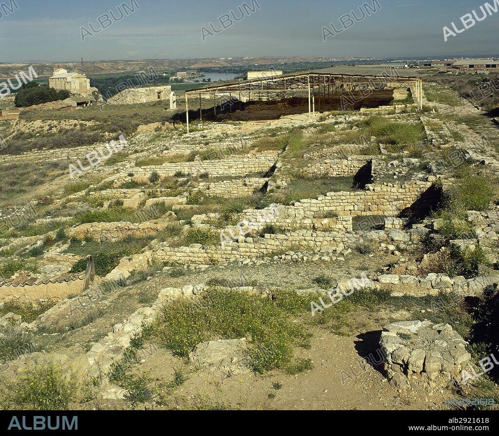 IMPERIO ROMANO. CELSA. Antigua población hispana que perteneció a los ilergetes. Fue colonia de ciudadanos romanos (Colonia Iulia Victrix Celsa). Vista general de las ruinas. VELILLA DE EBRO. Provincia de Zaragoza. Aragón. España.