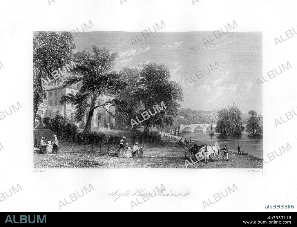 Asgill House, Richmond upon Thames, 19th century. The house was built c1760 by Sir Robert Taylor for a wealthy banker, Sir Charles Asgill.