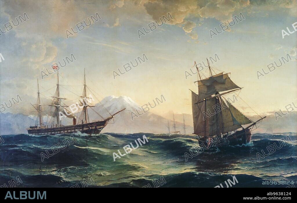 CARL FREDERIK SORENSEN. Ships off the Coast of Iceland, 1878.