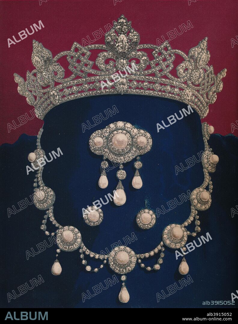 Parure of Diamonds and Pearls The Gift of HRH The Prince of Wales