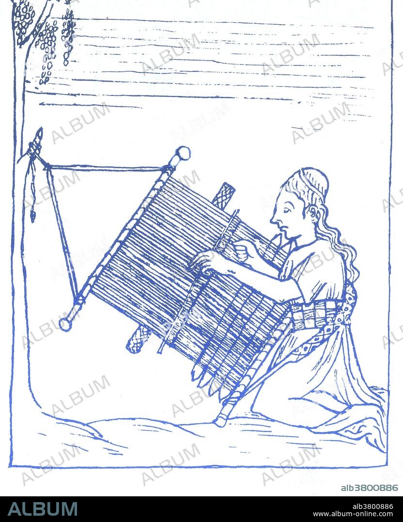 Incan woman weaving. From Peruvian illustrated codex "Nueva Coronica y Buen Gobierno", or "New Chronicle and Good Government", Early 17th century. Written and illustrated by Felipe Guaman Poma de Ayala.
