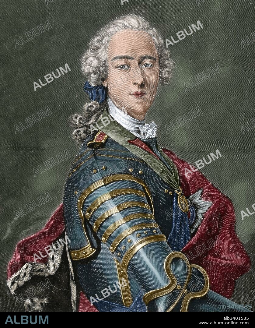 Carlos Eduardo Estuardo (Roma, 1720-Roma, 1788). Aristócrata escocés de la dinastía de los Estuardo, conocido como el Joven Pretendiente. Hijo de Jacobo Estuardo. Pretendiente al trono británico. Tras sublevar a los jacobitas derrotó a las tropas inglesas en 1745, pero a pesar de esta victoria, no pudo evitar el triunfo del ejército real en 1746. Grabado por R. Taylor. Coloreado.