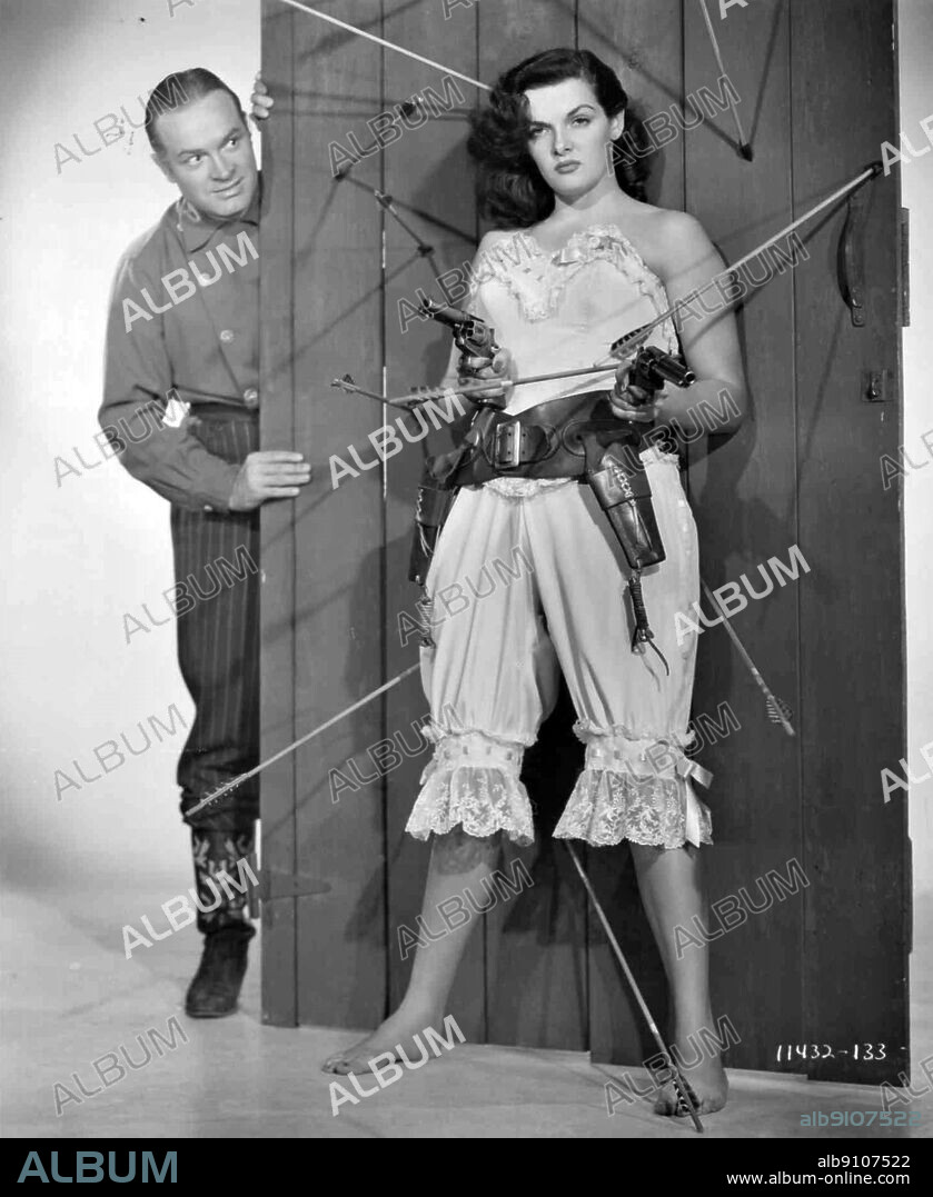 BOB HOPE and JANE RUSSELL in THE PALEFACE, 1948, directed by NORMAN Z. MCLEOD. Copyright PARAMOUNT PICTURES.