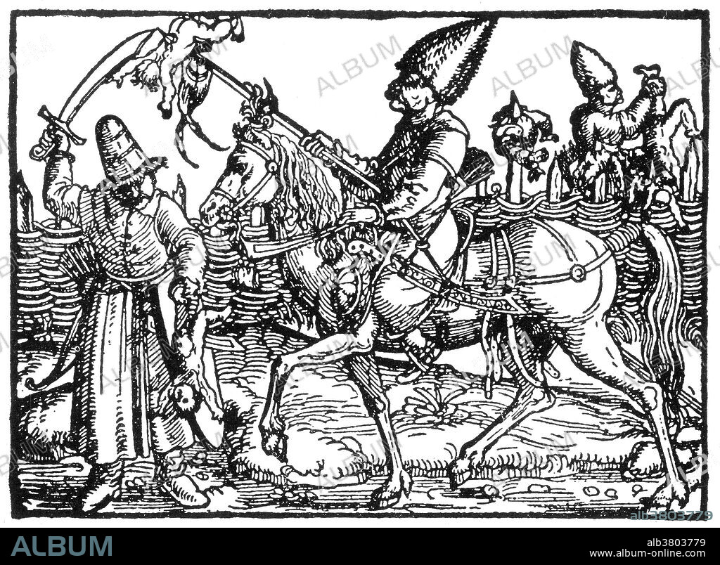 During the Fourth Ottoman-Venetian War, the Ottomans conquered Cyprus. More than 56,000 Christian inhabitants were massacred or taken prisoner, and the island's commander, Marco Antonio Bragadin, was mutilated and flayed alive despite Turkish assurances that he and his men would be allowed to leave after surrendering. Frequent accounts of such atrocities gave the Turks a reputation for cruelty and lack of honor in war. Bishop Johann Faber of Vienna claimed, "There are no crueler and more audacious villains under the heavens than the Turks, who spare no age or sex and mercilessly cut down young and old alike and pluck unripe fruit from the wombs of mothers." In the 16th century, around 2,500 publications about the Turks, including more than 1,000 in German, were released in Europe, spreading the image of the "bloodthirsty Turk". From 1480 to 1610, twice as many books were published about the Turkish threat to Europe than about the discovery of the New World. Woodcut from "Beider Aintchristi Lehr, Glauben ind Religion" by Andreas Musculus, 1557.
