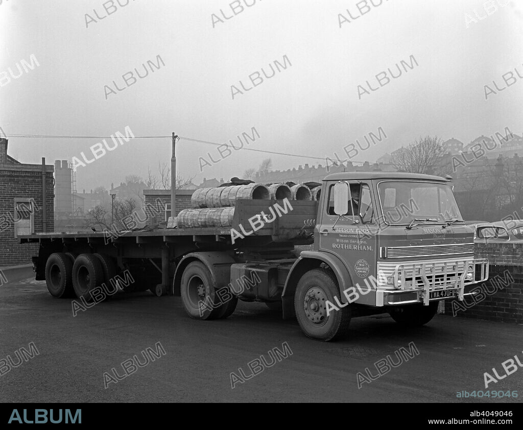 Ford D Series tractor unit belonging to Mason Brothers of Rotherham, 1967. TWA 470F had just been purchased from local dealers TC Harrison.