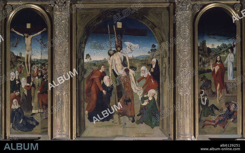 DIRK BOUTS (1410-1475) DIERIC. TRIPTICO DE LA PASION - SIGLO XV HACIA 1450.