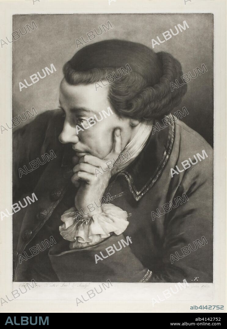 Portrait of a Young Man, Looking to the Left (Self-Portrait), from Life-Sized Heads. Thomas Frye; Irish, 1710-1762. Date: 1760. Dimensions: 502 x 365 mm (plate); 544 x 395 mm (sheet). Mezzotint in black on off-white laid paper. Origin: Ireland.