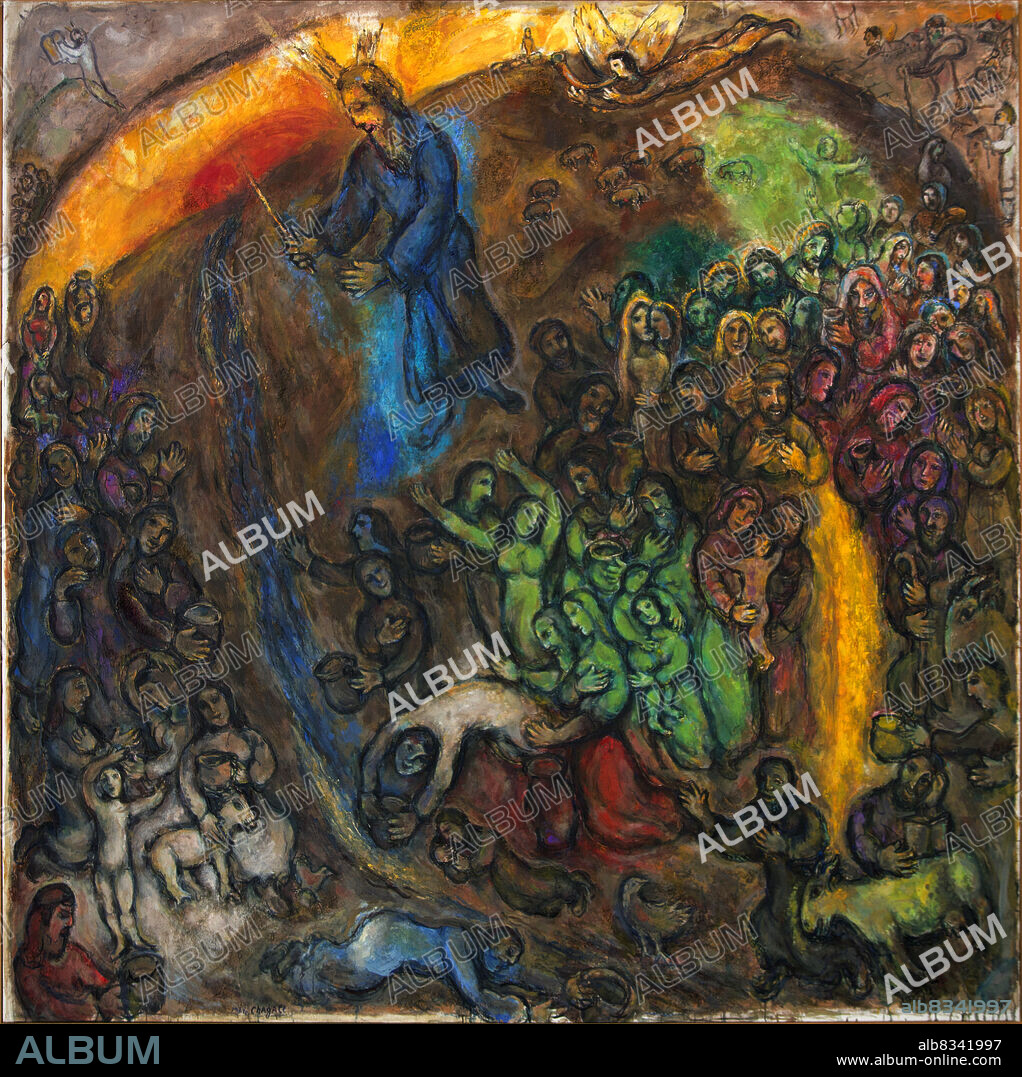 MARC CHAGALL. Le frappement du rocher (Moses Striking Water from the Rock).