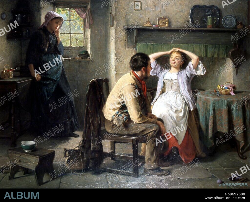 Jealousy and Flirtation - 1874. painting by Haynes King (1831-1904). Victoria & Albert Museum, London, UK. ©2006 Credit:TopFoto.