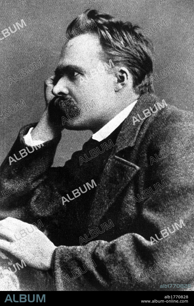 Portrait of Friedrich Nietzsche. Portrait of the German philosopher and writer Friedrich Nietzsche on the side. September, 1882.