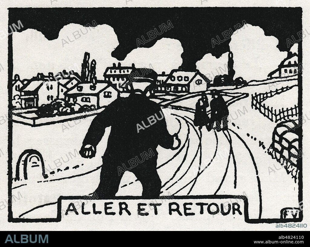 Aller et retour. Illustration de Felix VALLOTTON (1865-1925) pour 'Poil de Carotte' par Jules RENARD (1864-1910). Credit : Collection Jonas/Kharbine-Tapabor.