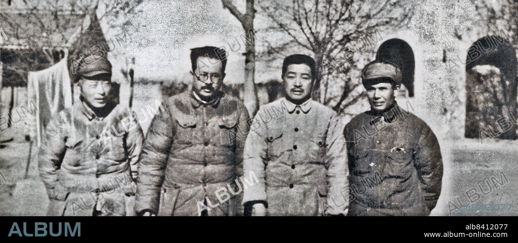 In March, Ren Bishi took a group photo with He Long, Li Jingquan, and Zhang Ziyi at Chajia Mountain. Ren Bishi was a military and political leader in the early Chinese Communist Party. In the early 1930s,.