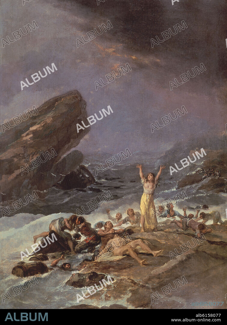 FRANCISCO DE GOYA. EL NAUFRAGIO - 1793/1794 - 50 X 32 CM - HOJALATA.