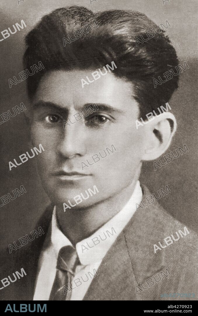 Franz Kafka,  1883 – 1924 German-speaking Bohemian Jewish novelist and short story writer After a contemporary print.