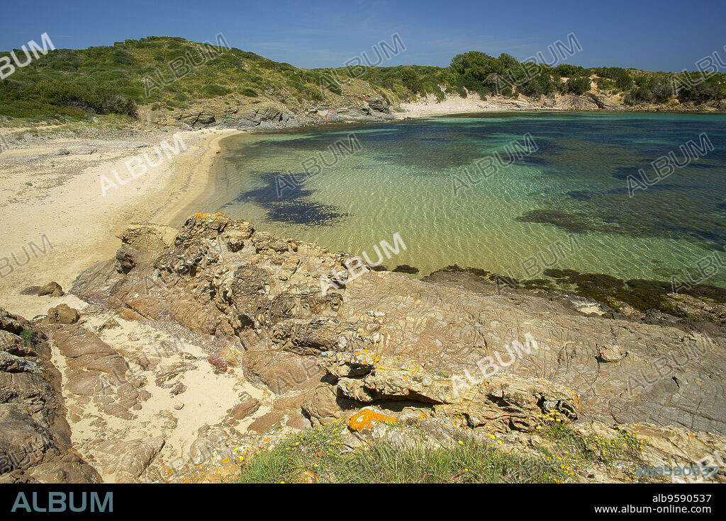 Cala Tamarells.Parc natural de s' Albufera des Grau.Menorca.Reserva de la Bioesfera.Illes Balears.España.