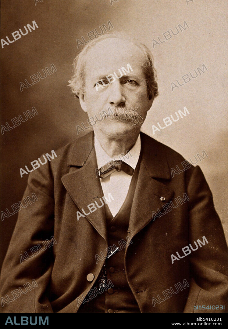 Pierre Eugène Marcellin Berthelot (October 25, 1827 - March 18, 1907) was a French chemist and politician noted for the Thomsen-Berthelot principle of thermochemistry which argued that all chemical changes are accompanied by the production of heat and that processes which occur will be ones in which the most heat is produced. He synthesized many organic compounds from inorganic substances and disproved the theory of vitalism. He is considered as one of the greatest chemists of all time. The fundamental conception that underlay all Berthelot's chemical work was that all chemical phenomena depend on the action of physical forces which can be determined and measured. He proved that organic compounds can be formed by ordinary methods of chemical manipulation and obey the same principles as inorganic substances. He died suddenly, immediately after the death of his wife. Photographed by Clément et Cie Braun, undated.