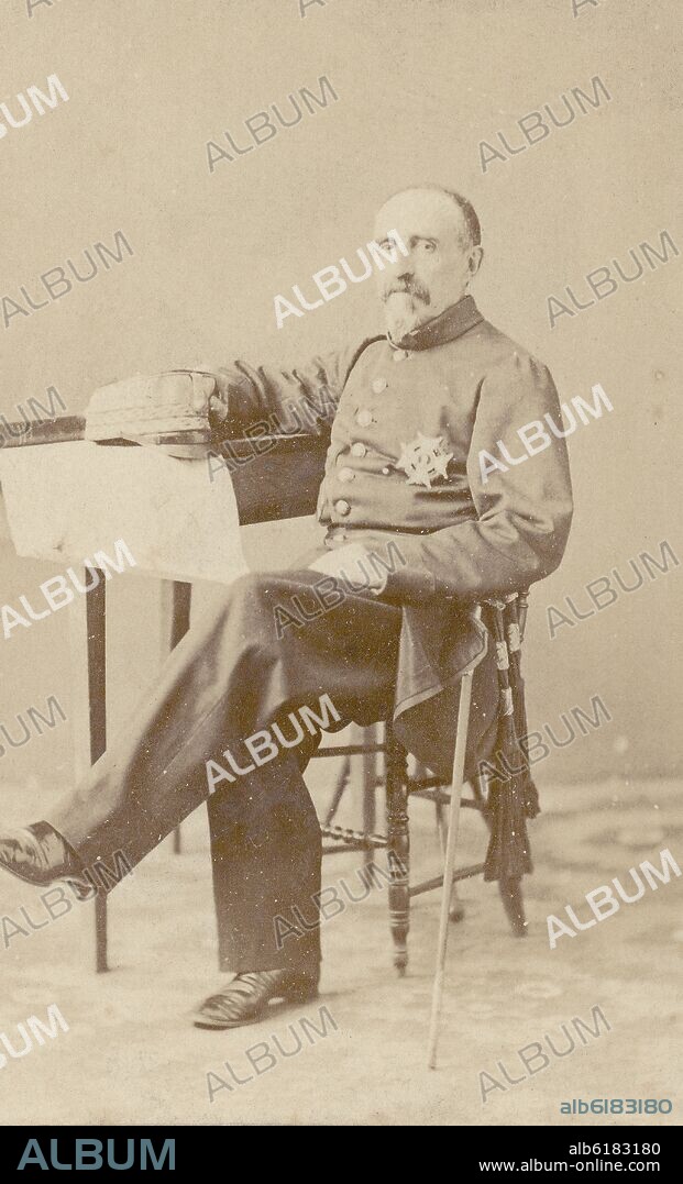 JOSE ALBIÑANA (1819-1879)-FOTOGRAFO. RETRATO DEL GENERAL GARCIA - FOTOGRAFIA EN BLANCO Y NEGRO - S XIX.