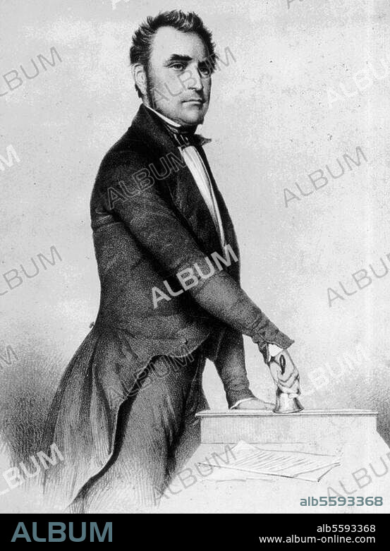 Gagern, Heinrich Freiherr von Bayreuth 20.8.1799 - Darmstadt 22.5.1880, Politiker, 1848 Präsident der Frankfurte Nationalversammlung. Porträt. Lithographie, zeitgenössisch, von E. Meyer nach P. Bürde. Berlin, Sammlung Archiv für Kunst und Geschichte.
