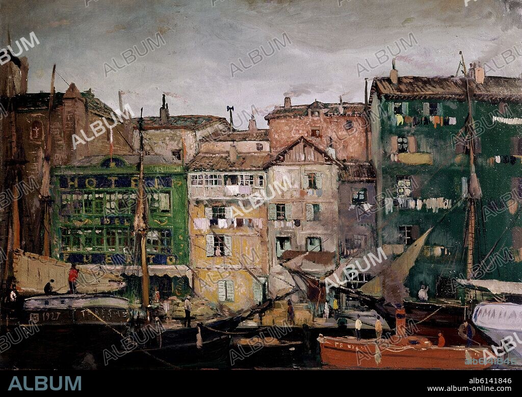 RICARDO BAROJA. PUERTO DEL MAR CANTABRICO - 1927   76x104 CM.