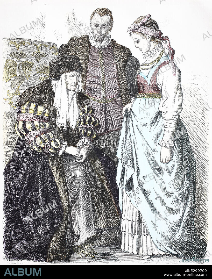 National costume, clothes, history of the costumes, Polish noblemen in court national costume, 16th century, Volkstracht, Kleidung, Geschichte der Kostüme, polnische Edelleute in Hoftracht, 16.Jahrhundert.