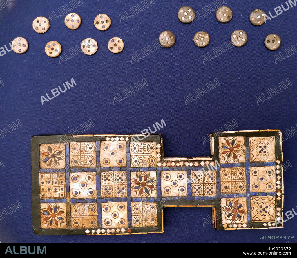 The royal game of Ur, or game of twenty squares, is a game of ancient Mesopotamia. It is known by two plateaux, discovered in royal tombs of Ur by Leonard Woolley in the 1920s. dated about 2600 BC. BC,.