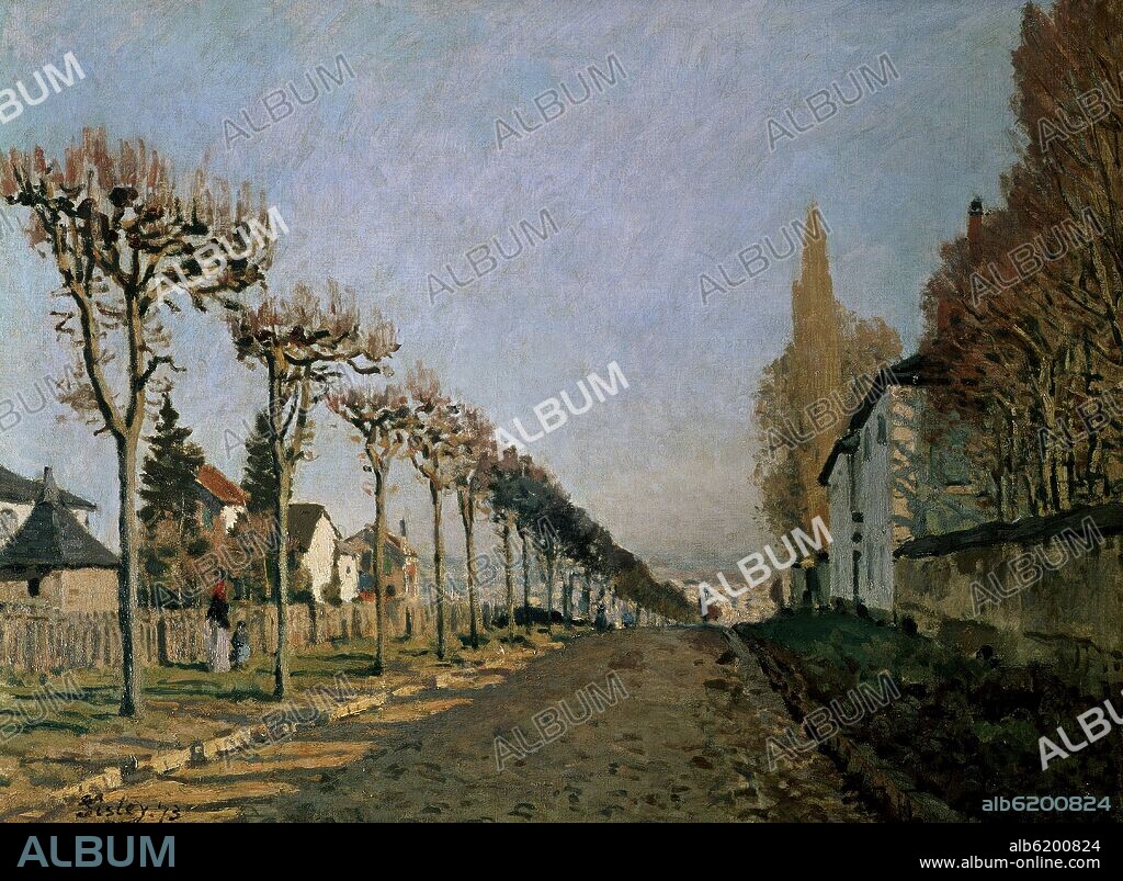 ALFRED SISLEY (1839-1899). LOUVECIENNES CAMINO DE SEVRES - SIGLO XIX - IMPRESIONISMO FRANCES.
