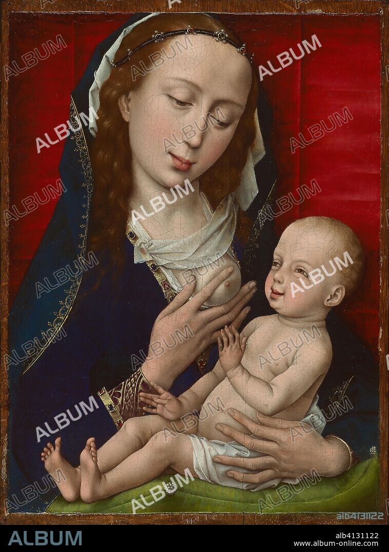 Virgin and Child. Workshop of Rogier van der Weyden; Netherlandish, c. 1399-1464. Date: 1460-1500. Dimensions: 38.4 × 28.3 cm (15 1/8 × 11 1/8 in.)
Painted surface: 36.5 × 27 cm (14 3/8 × 10 5/8 in.). Oil on panel. Origin: Belgium.