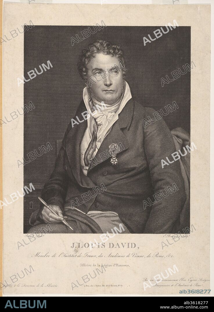 Portrait of J. Louis David. Artist: Eugène Bourgeois (French, Paris 1855-1909). Dimensions: sheet: 13 x 9 1/4 in. (33 x 23.5 cm). Date: 1814.