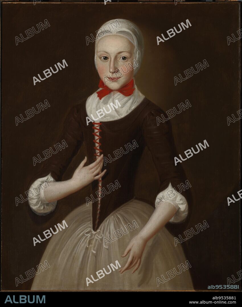 JOHN VALENTINE HAIDT. Young Moravian Girl. oil on canvas. Date: ca. 1755-1760.