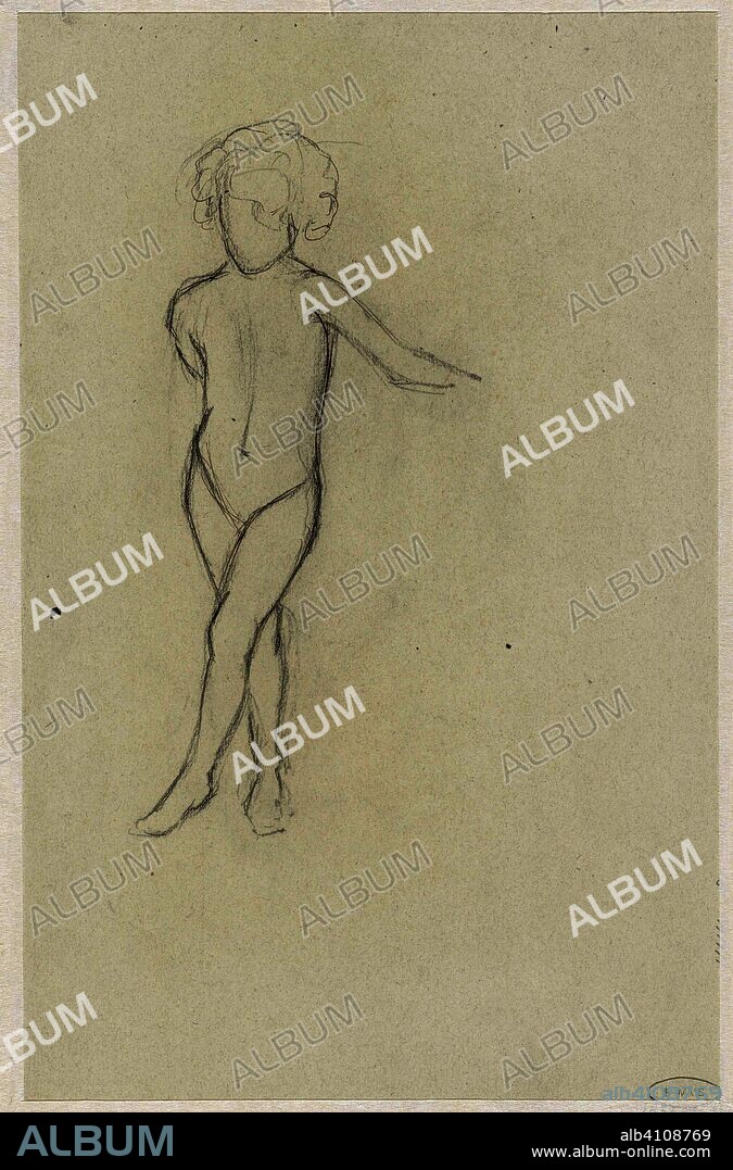Sketch of a naked child. Draughtsman: Jozef Israëls. Dating: 1834 - 1911. Measurements: h 190 mm × w 290 mm.