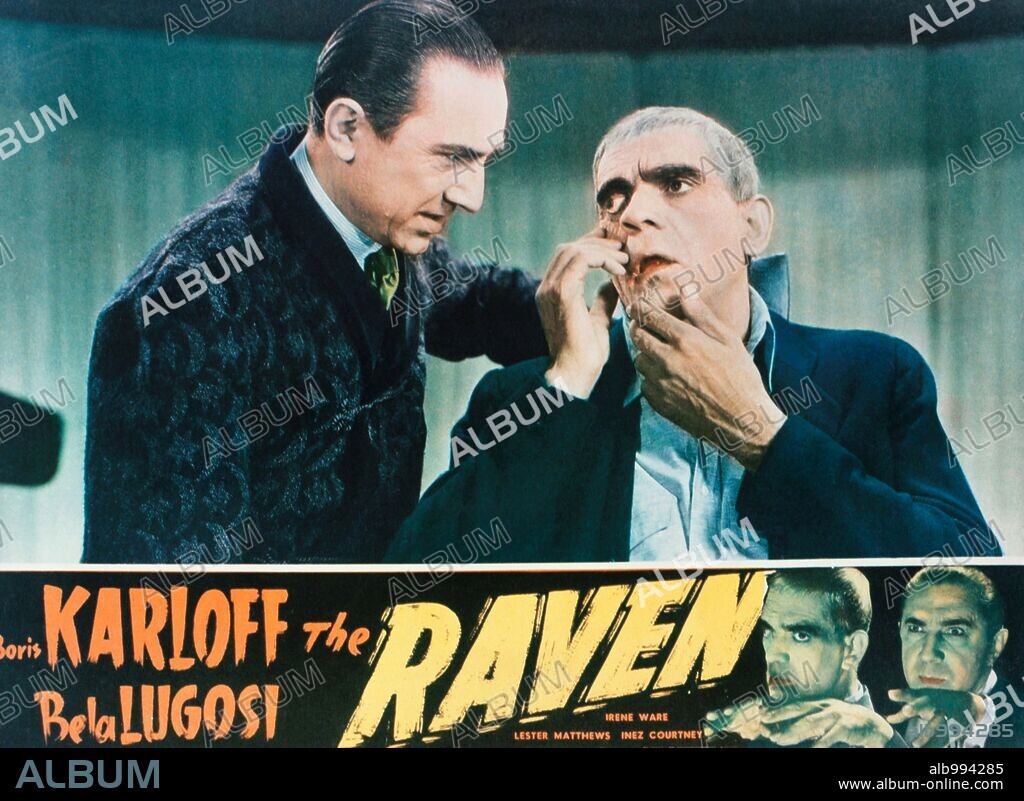 BELA LUGOSI and BORIS KARLOFF in THE RAVEN, 1935, directed by LEW LANDERS. Copyright UNIVERSAL PICTURES.