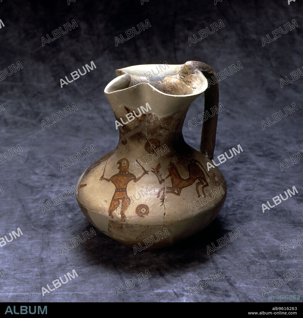 Jar of the horse training. Polychromed pottery from Numancia.