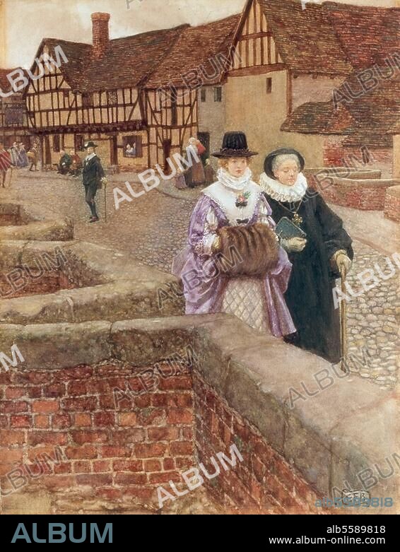 ELEANOR FORTESCUE BRICKDALE. Brickdale, Eleanor Fortescue. 1871-1945. "I did but see her passing by and yet I love her till I die". Watercolour, 33 × 25cm. No date. London, Sotheby's. Lot 16, 19/03/79.