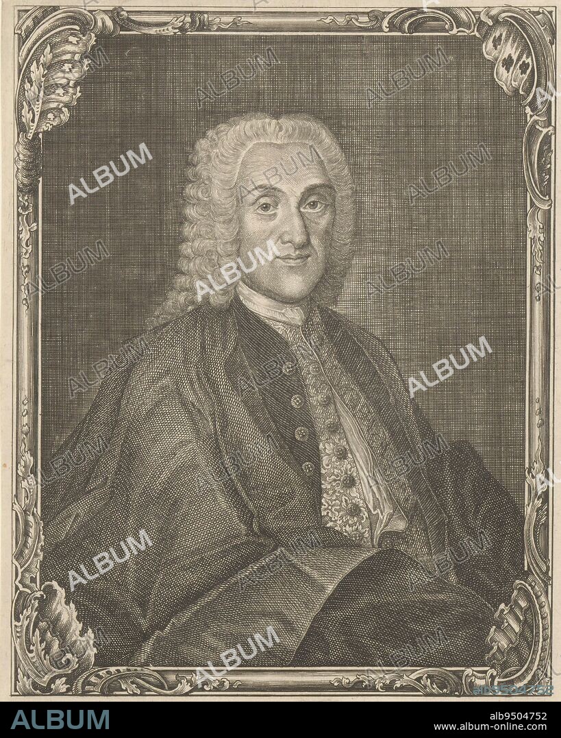 Portrait of Wolfgang Adam Schöpff, G.I. Ostertag, 1700 - 1799, print maker: G.I. Ostertag, (mentioned on object), Lindau im Bodensee, 1700 - 1799, paper, engraving, h 275 mm - w 183 mm.