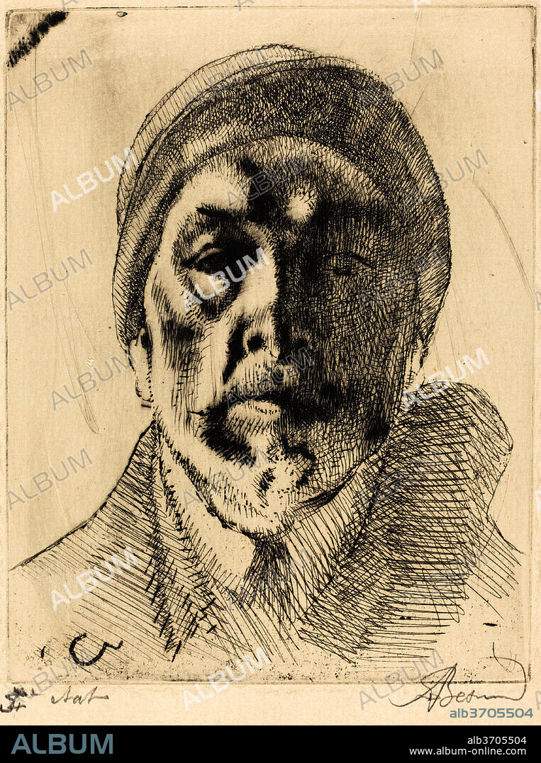 ALBERT BESNARD. Self-Portrait. Dated: 1919. Medium: etching and drypoint.